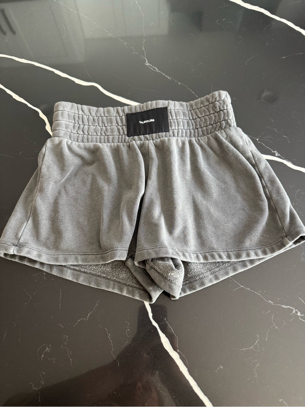 TALENTLESS Gray Athletic Shorts with Smocked Waist